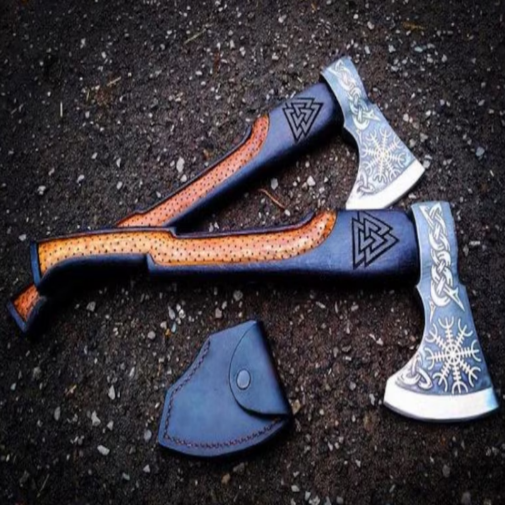Hand Forged Carbon Steel VIKING AXE with Ash Wood handle -SM-ASG