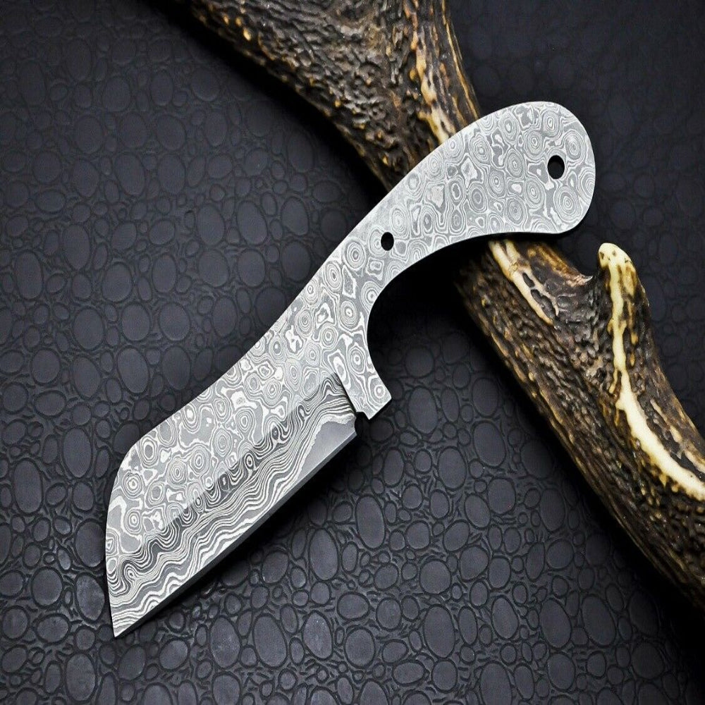 Handmade Damascus Steel Blank Blade Hunting Knife - Made To Order HK-1