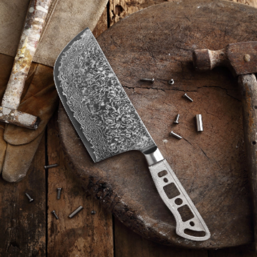 Handmade Damascus Steel Blank Blade Chef Cleaver - Made To Order CL-01