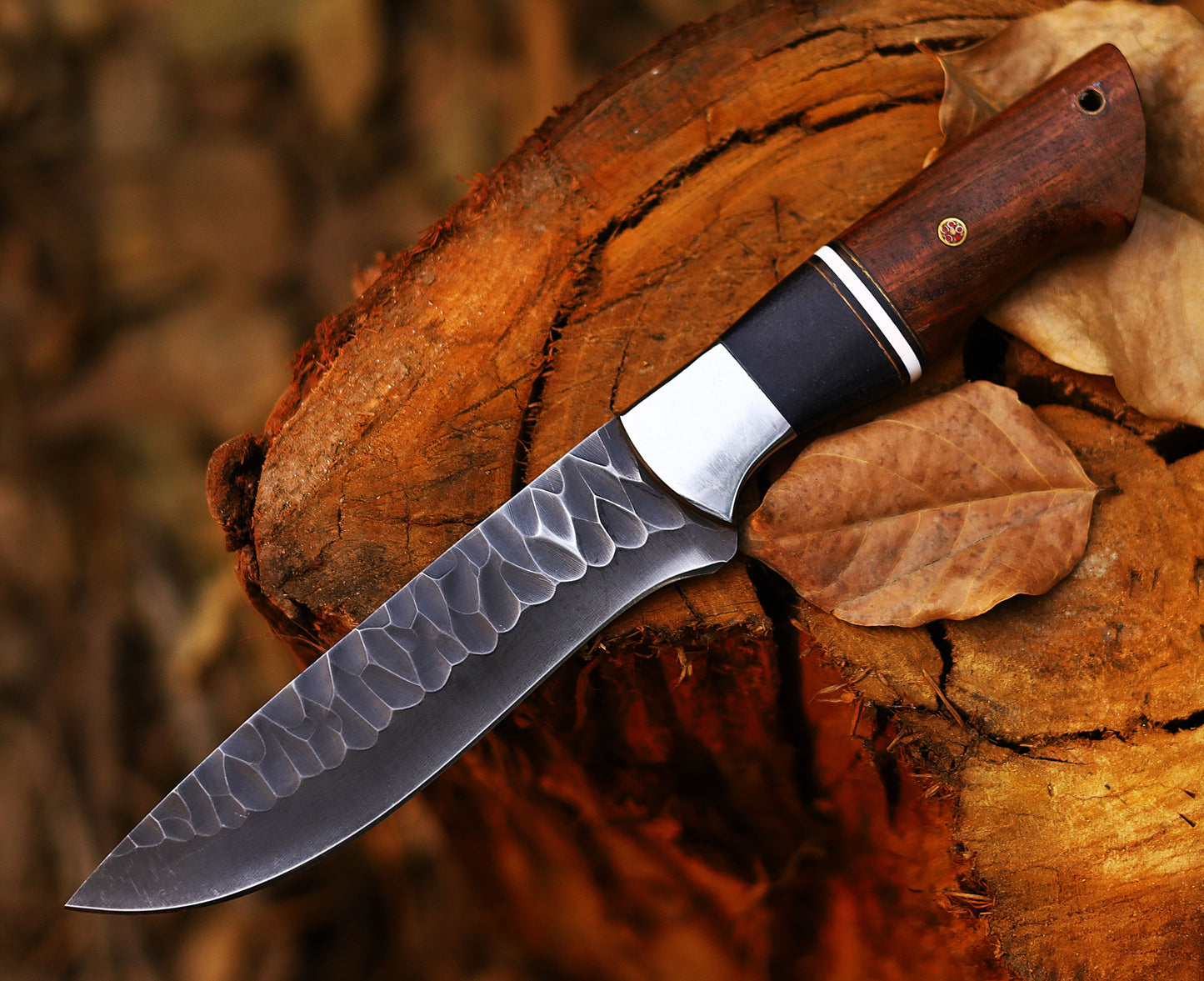 Handmade J2420 Stainless Steel Hunting Knife with Leather Sheath - X00433Y5EN
