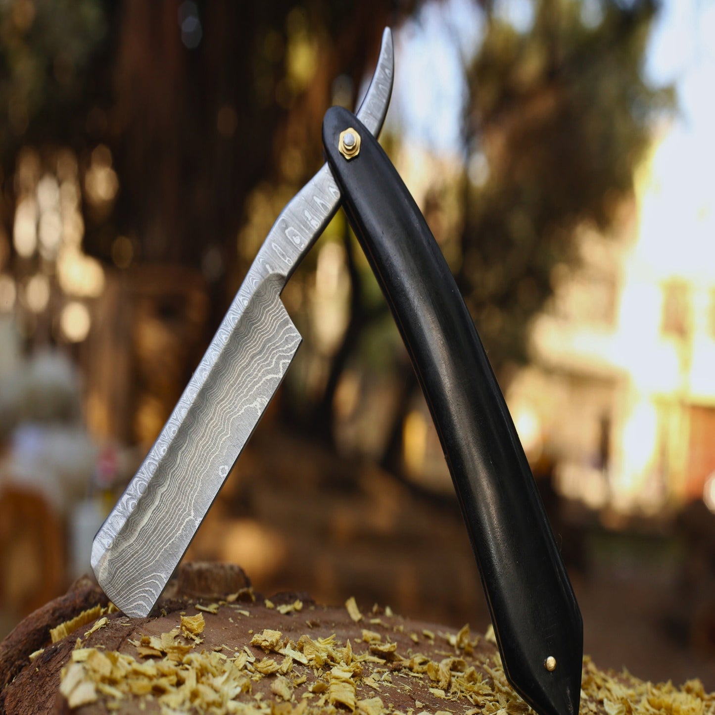 Custom Handmade Damascus Steel Folding Razor - Rz-01