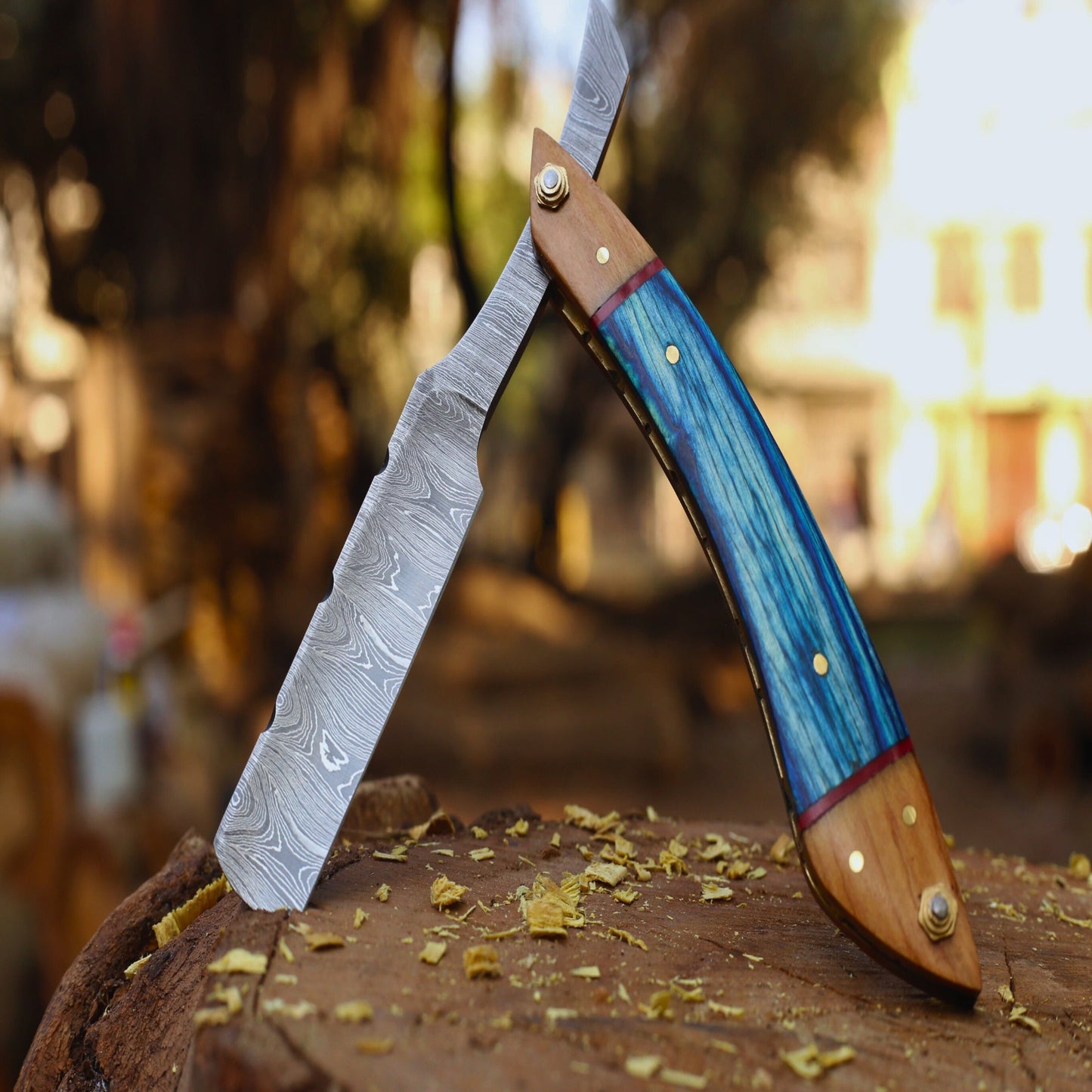 Custom Handmade Damascus Steel Folding Razor - Rz-02