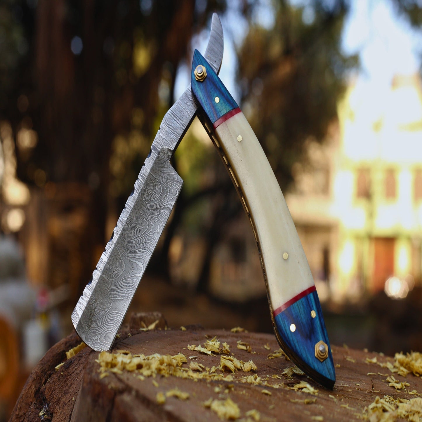 Custom Handmade Damascus Steel Folding Razor - Rz-05