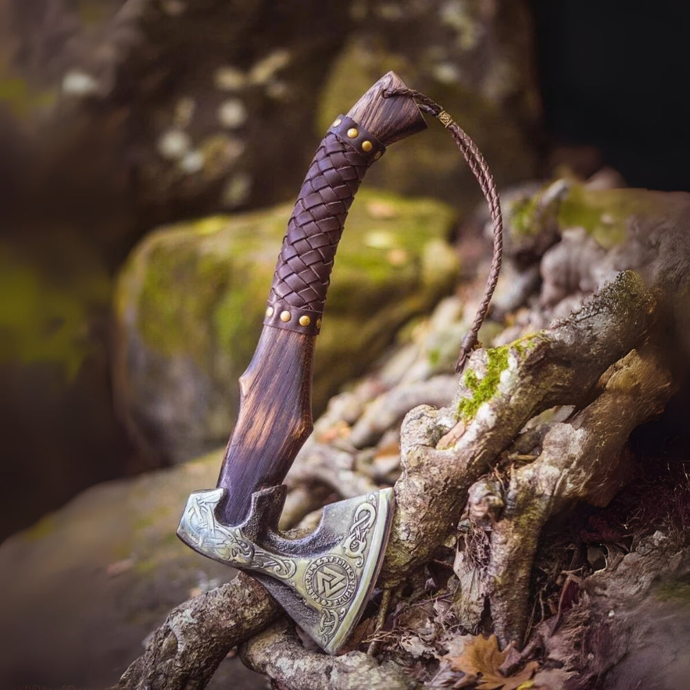 Hand Forged Carbon Steel VIKING AXE with Ash Wood handle - SM-VKT