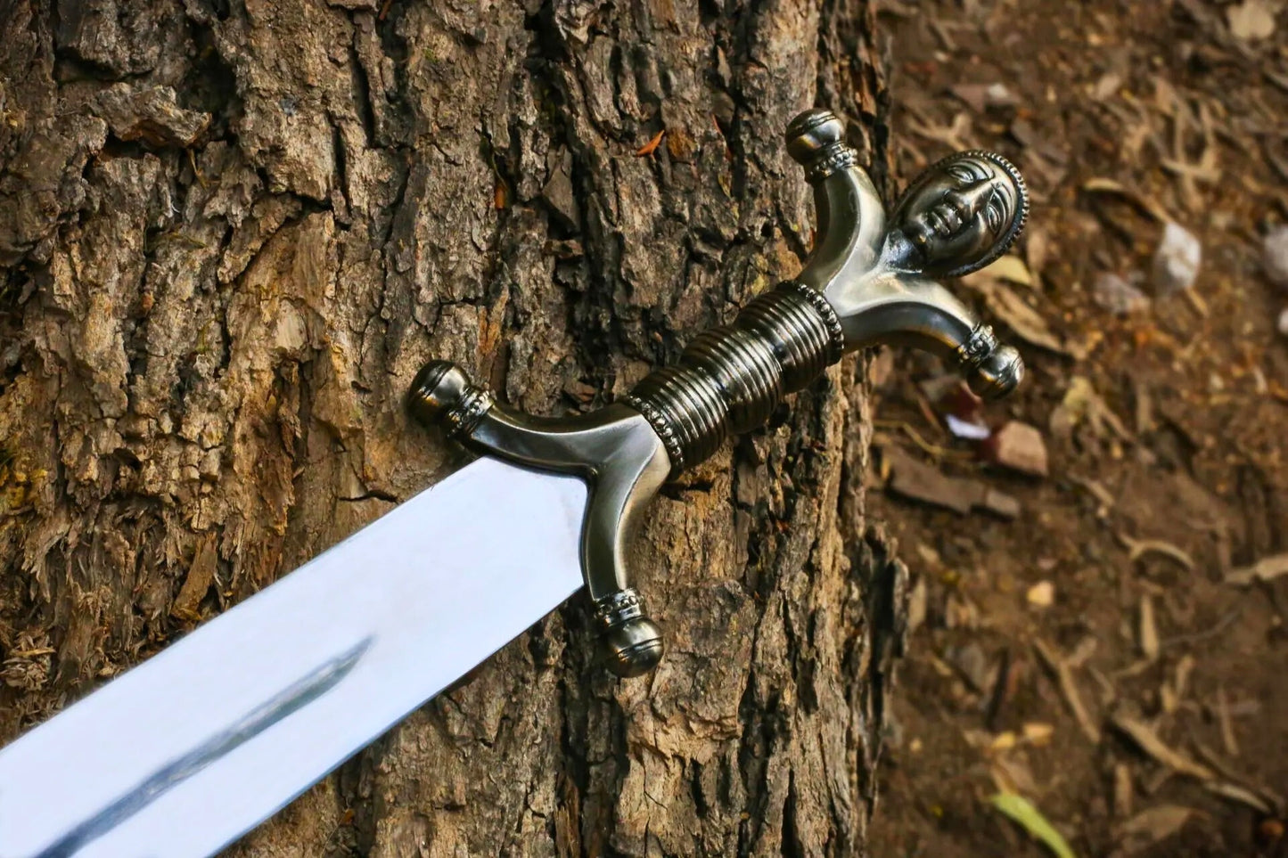 Celtic Anthropomorphic Hilt Short Sword | 26" Medieval Replica with Leather Cover