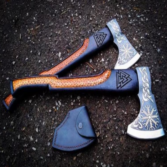 Hand Forged Carbon Steel VIKING AXE with Ash Wood handle -SM-ASG