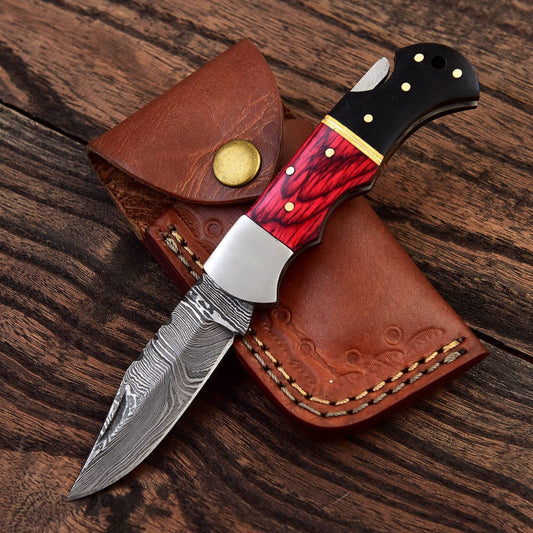 Handmade Damascus Steel Pocket Knife | Folding Knife -FK502