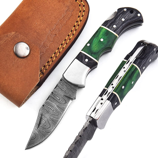 Handmade Damascus Steel Pocket Knife | Folding Knife -FK503