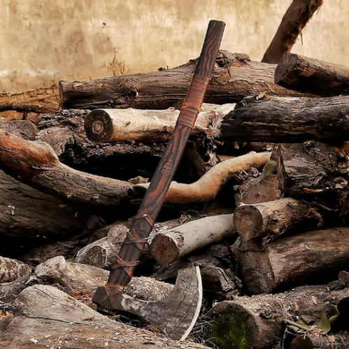 Custom Gift Hand Forged Carbon Steel VIKING AXE with Ash Wood Shaft -THA.
