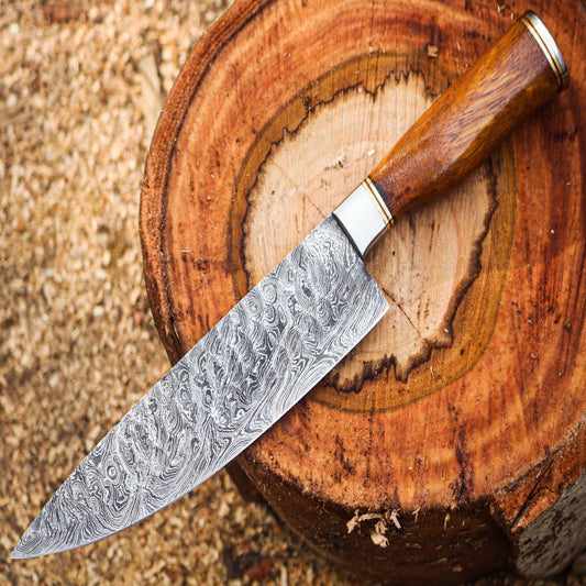 Hand Forged Damascus Steel Chef Knife, Damascus Chef knife, Kitchen Chef Knife - AD-CK006