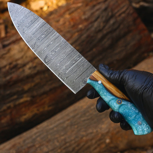Hand Forged Damascus Steel Chef Knife - AD-CK009