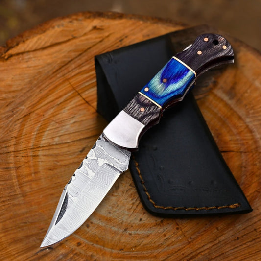 Handmade Damascus Stainless Steel Folding / Pocket  Knife – Ad-FKSS402