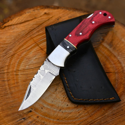 Handmade Damascus Stainless Steel Folding / Pocket  Knife – Ad-FKSS404