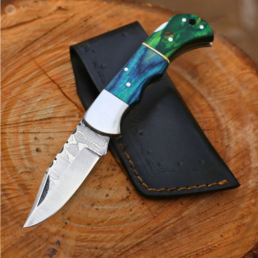 Handmade Damascus Stainless Steel Folding / Pocket  Knife – Ad-FKSS406