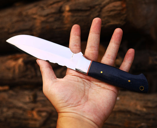 Handmade J2420 Stainless Steel Hunting Skinner Knife with Leather Sheath -X004327N6V