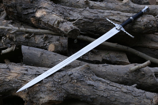 Geralt of Rivia Inspired 40" Silver Replica with Leather Sheath - Premium Fantasy Collectible