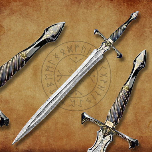 Hand forged Damascus Steel Queen of Swords - SWD-VKBLK38
