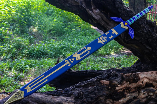Hero’s Legendary 42" Master Replica Sword – Hand-Finished Steel Blade with Royal Blue Scabbard