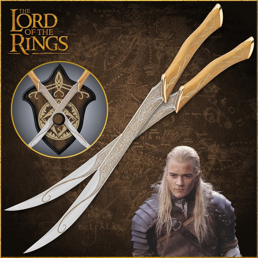 Lord of the Rings Legolas Knives – Handmade Elven Fighting Blades – LOTR Collector’s Replica Set, Hand Forged Knives Set Wall Decor